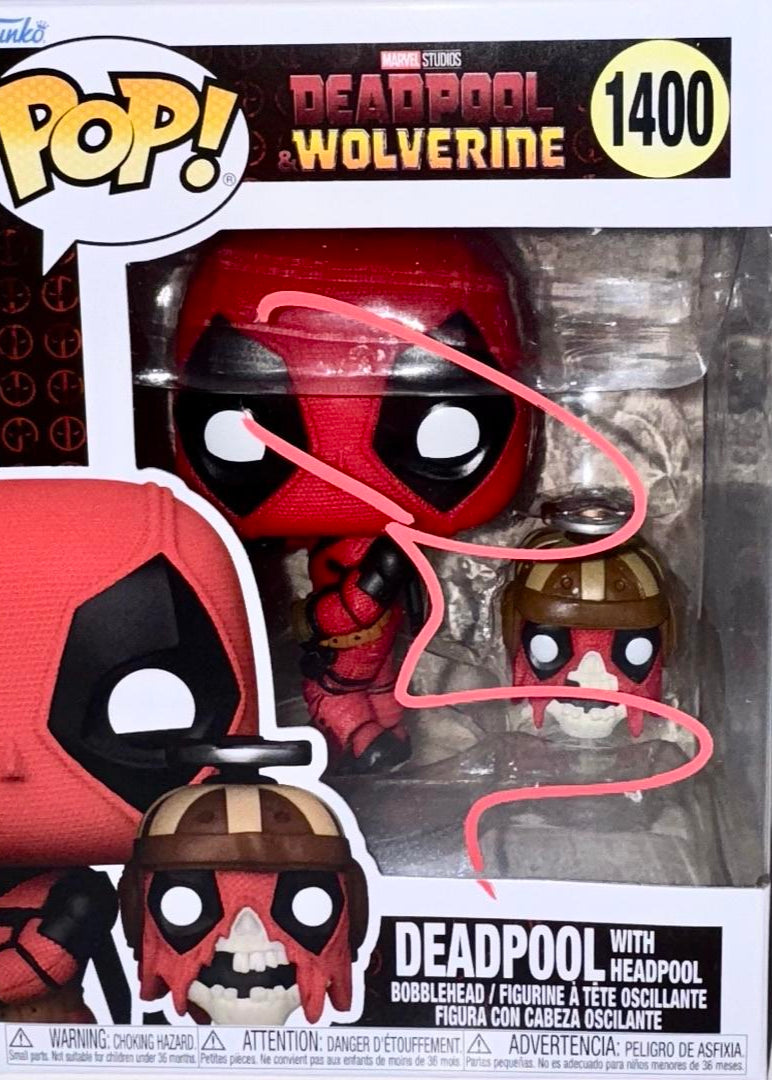 Ryan Reynolds Signed Funko Pop #1400 Deadpool & Wolverine (Red Ink) - Beckett COA